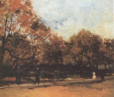 Vincent Van Gogh The Bois de Boulogne with People Walking (nn04)